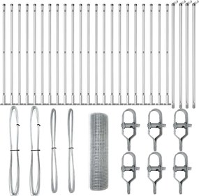 vidaXL Stâlp de gard. Argintiu 50 x 0,8 m (plasă de 16 x 16 mm) Oțel