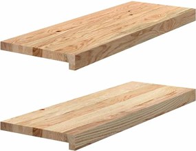 vidaXL Trepte scari 2 buc Stejar masiv netratat 70x30x2 cm