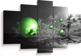 Tabloul bilelor verzi abstracte (150x105 cm)