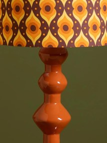 Lampa de masa portocalie din metal , cu abajur din bumbac , "Groovy"