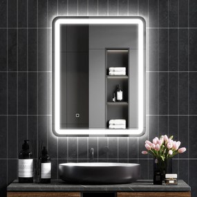kleankin Oglinda pentru baie cu lumini LED, 70 x 50 cm | Aosom Romania