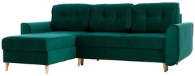 Coltar extensibil cu lada depozitare Ritmo verde 246/180 cm