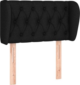 vidaXL Tăblie de pat cu aripioare negru 83x23x78/88 cm material textil