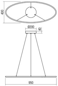 Redo 01-3339 - Lustră LED reglabilă pe cablu LEO LED/48W/230V, neagră