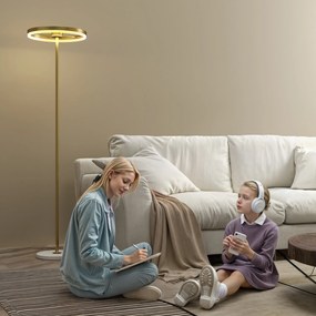 HOMCOM Lampă Pardoseală 3 Trepte Reglabilă, Auriu | Aosom Romania