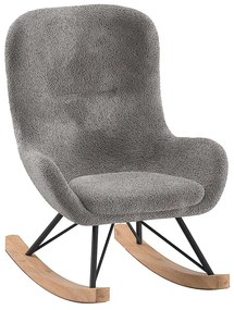 Fotoliu de copii gri balansoar cu tapițerie din stofă bouclé ROCKY – Vipack
