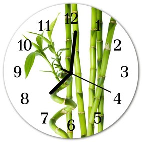 Ceas de perete din sticla rotund Bamboo Bamboo Green