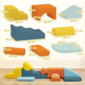 AIYAPLAY Set 9 piese de Joacă Moale pentru Copii 3-6 ani | Aosom Romania