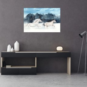 Tablou cu caii pictați (90x60 cm)