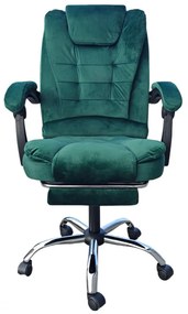 JAKS Scaun de birou reglabil din velur verde BOSS