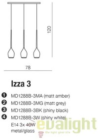 Lustra moderna Izza 3 white