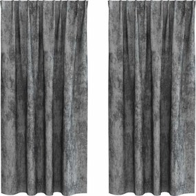 vidaXL Cortine din catifea cu perdele 2 pcs Gri 175 x 140 cm Catifea