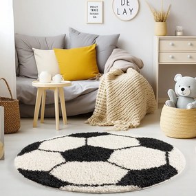 Covor pentru copii negru/crem ø 100 cm Fun – Ayyildiz Carpets