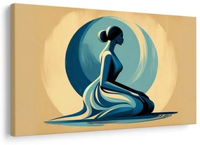 Tablou femeie meditând în albastru