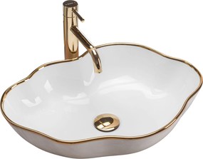 Lavoar Pearl ceramica sanitara Alb/Gold Edge – 51,5 cm