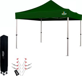 Foișor de grădină pliabil 3x3 m | Protecție UV/PVC premium | Construcție robustă BRIMO | Montaj rapid fără scule - fără pereți - Verde