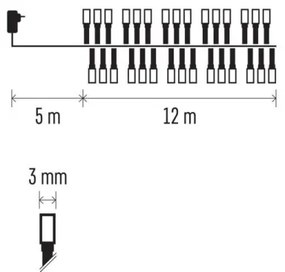 Instalație LED de Crăciun de exterior 600xLED/17m IP44 alb rece