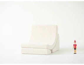 Fotoliu de copii crem cu tapițerie din țesătură bouclé Moon – Wigiwama