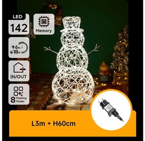 Aigostar-LED Decorațiune luminoasă de Crăciun pentru exterior, om de zăpadă, LED/3,6W/31/230V 2700K 60cm IP44