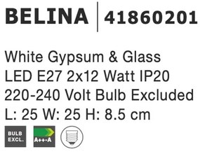 Plafoniera design modern slim din gips alb 25cm BELINA