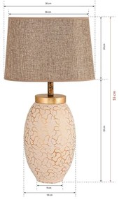 Lampă de masă 1xE27/40W/230V bej/auriu
