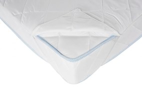 Protectie saltea cu elastic, microfibra matlasata, 180x200 cm, alb, 00004
