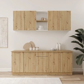 Set Bucatarie Nisa, Stejar Artisan/Alb, L 200 cm