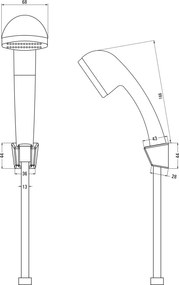 Classic Set de duș, cu suport fix Finisaj: Crom NEC_041K