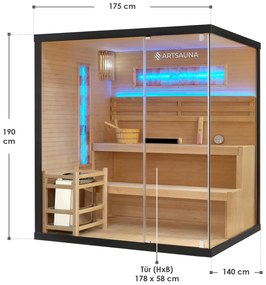 Vnútorná sauna Vantaa 175 so soľnými kameňmi
