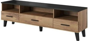 Comoda TV LOTTA, stejar wotan/negru, PAL, 80x40x53 cm