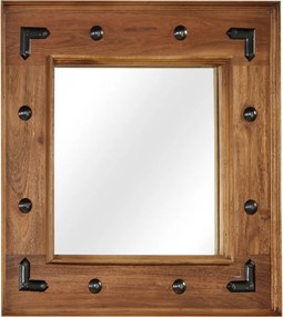 vidaXL Oglindă, lemn masiv de salcâm, 50 x 50 cm