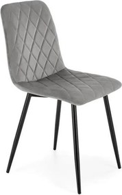 Scaun K525, gri/negru, stofa catifelata/metal, 45x55x89 cm