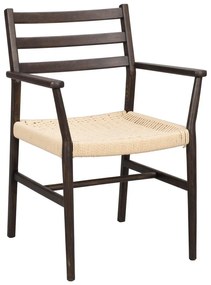 Scaun de dining natural /maro închis Harlan – Rowico