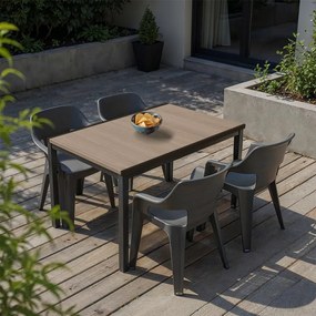 Ravello 4+1 kerti bútor garnitúra szett kőris-fekete