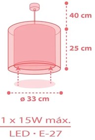 Dalber 41192 - Lustră pentru copii RAINBOW 1xE27/15W/230V multicoloră