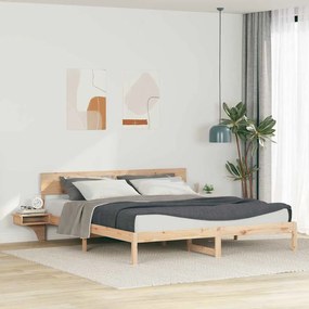 vidaXL Cadru de pat cu mese laterale cu headboard Maro 180 x 200 cm