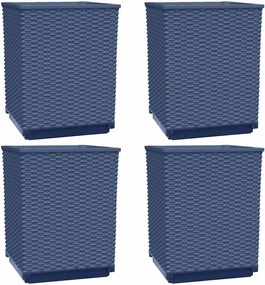 vidaXL Jardiniere, 4 buc., albastru gri, 30x30x37 cm, polipropilenă