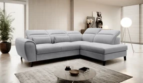 Coltar extensibil cu spatiu pentru depozitare, 255x201x100 cm, Noble R01, Eltap (Culoare: Gri inchis - Flores 4)