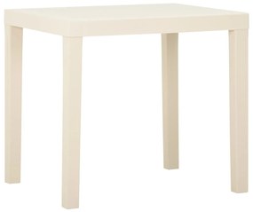 vidaXL Masă de grădină, alb, 79x65x72 cm, plastic