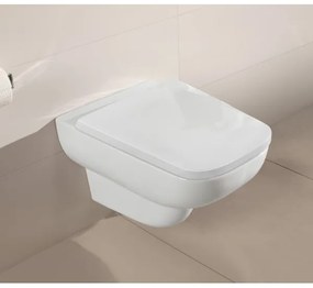 Set vas WC rimless suspendat, Villeroy&amp;Boch Joyce, DirectFlush, cu capac inchidere lenta, 32.5x56cm, 56071001