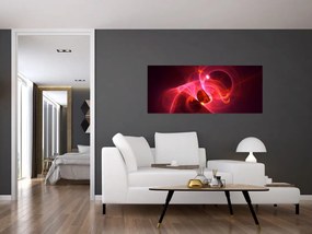 Tabloul modern cu abstacție roz (120x50 cm)