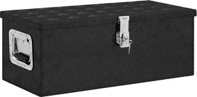 vidaXL Cutie de depozitare, negru, 70x31x27 cm, aluminiu