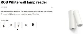 Aplica moderna cu reader LED design minimalist ROB alba