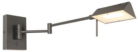 Lampa de perete de design neagră cu LED dimmer - Notia