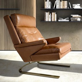 Fotoliu LUX design italian Cowhide camel