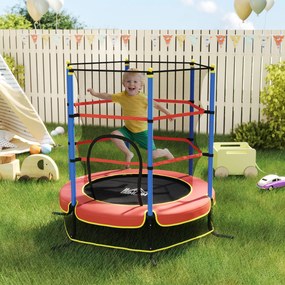 HOMCOM Trambolină pentru Copii 3-10 Ani cu Plasă de Siguranță, Suprafață Elastică cu Țevi Capitonate, Ø175x190 cm, Albastru | Aosom Romania