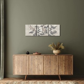 Tablou - Frunze texturate (cu ceas) (90x30 cm)