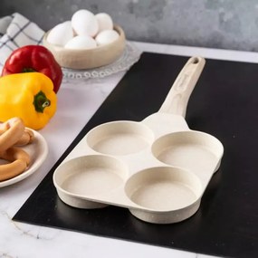 Tigaie cu 4 compartimente Klausberg KB 7823, 18,5 cm, Finisaj marmura, Inductie, Bej