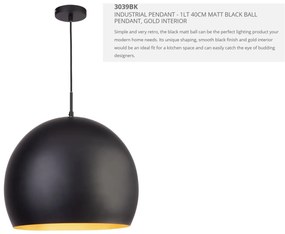 Lustra / Pendul design modern 40cm Domas negru 3039BK SRT