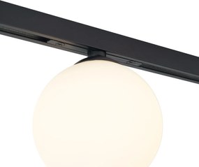 Sistem de iluminat cu șină modern negru cu 2 spoturi și 3 lumini suspendate monofazate - Slimline Eira